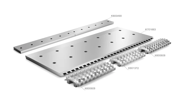 Counterknives, infeed plates  segments